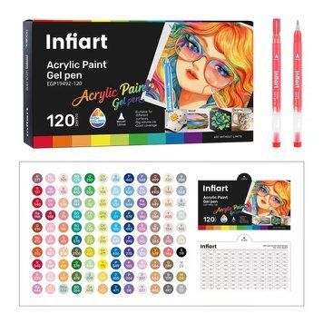 Акрилові ручки Infiart 120 кольорів у коробці EGP19492-120 фото