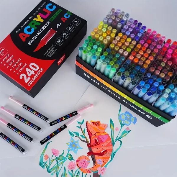 Акриловые маркеры GuangNa 240 цветов 8101-240 фото