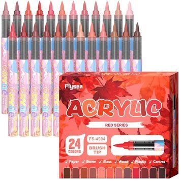 Акрилові маркери Flysea &ndash; Red Series 24 кольори (Червона серія) 8274801 фото